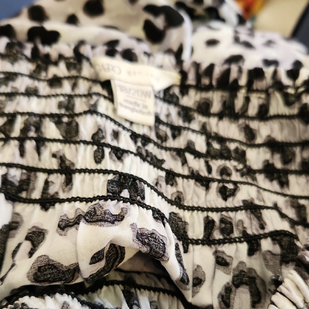 Cato Animal Print Smocked Top